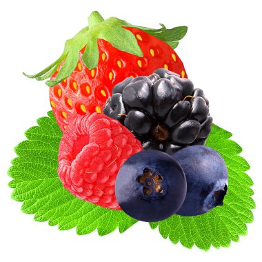 Beyaz yaprak taze çilek