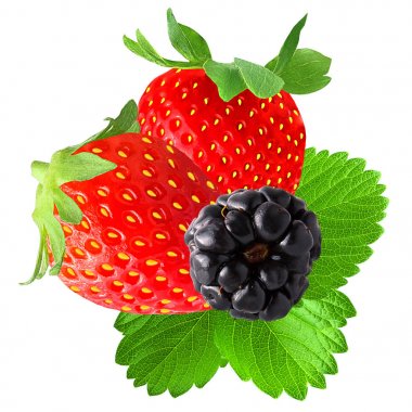 Beyaz üzerine canlı çilek