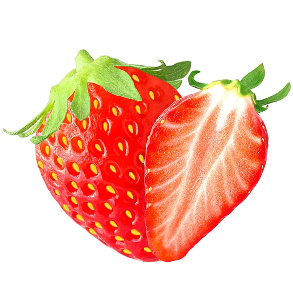 Läckra jordgubbar isolerad på vit — Stockfoto