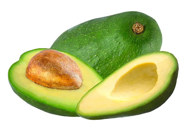 Één en twee halve avocado — Stockfoto