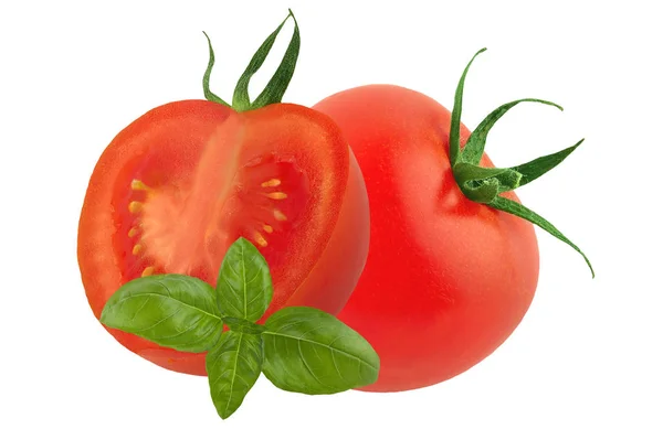 Zwei Tomaten isoliert auf weiß — Stockfoto