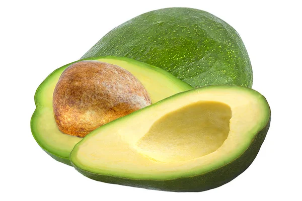 Uno y dos especias aguacate aislado — Foto de Stock