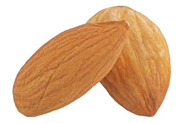 Mandlový ořech izolované na bílém pozadí — Stock fotografie