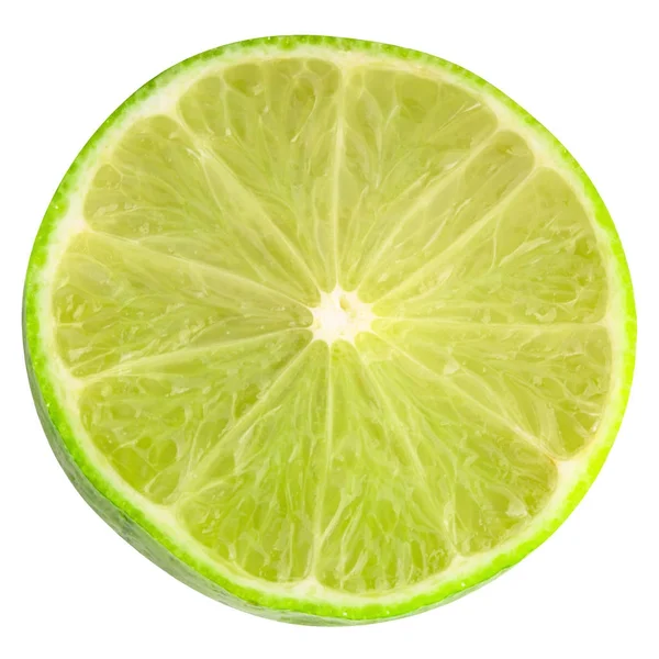 Sliced lime iisolated on white background with clipping path — Stock Photo, Image