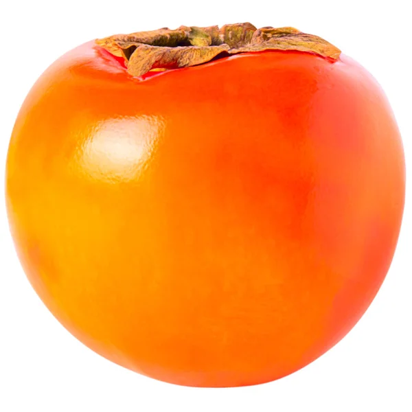 Eine ganze Persimmon isoliert auf weißem Hintergrund — Stockfoto