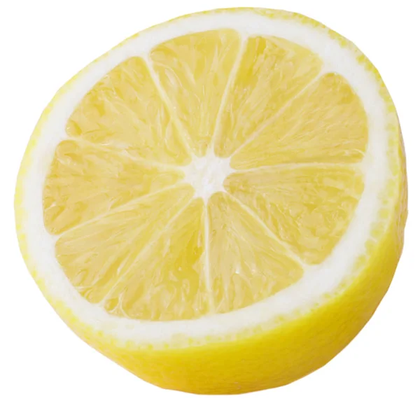 半柠檬，白色背景分离 — 图库照片