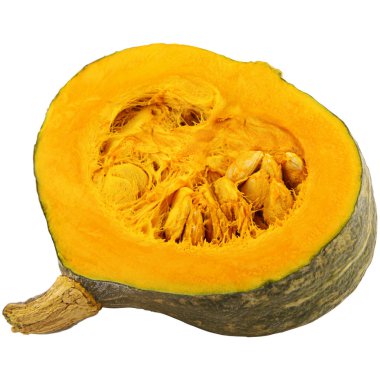 Beyaz arkaplanda yarı balkabağı izole