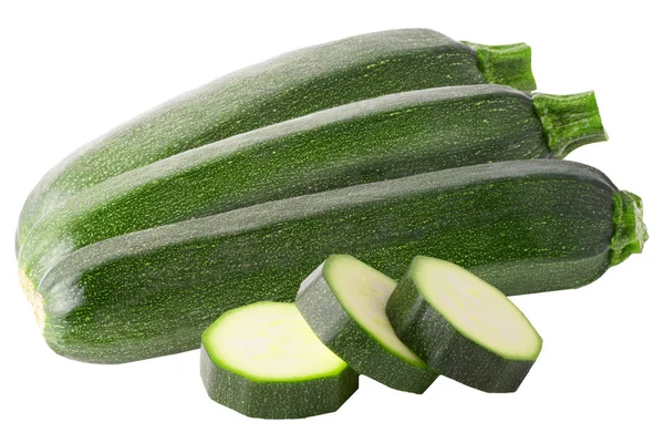 Zucchini isoliert auf weißem Hintergrund mit Clipping-Pfad — Stockfoto