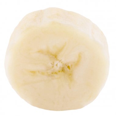 Beyaz arka plan üzerinde taze dilim muz