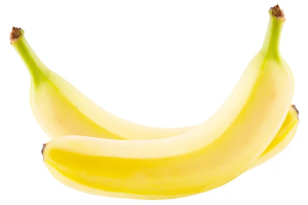 흰 배경에 분리되어 있는 바나나 두 개 — 스톡 사진