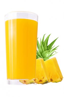 Beyaz izole Ananas suyu