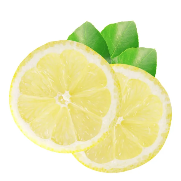 Slice lemon isolated on white — Stock Photo, Image