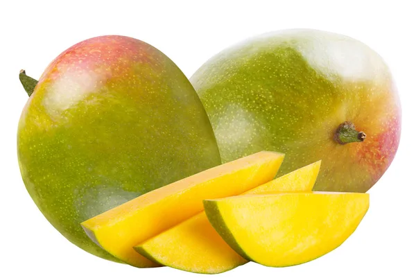 Owoce świeże mango na białym tle — Zdjęcie stockowe