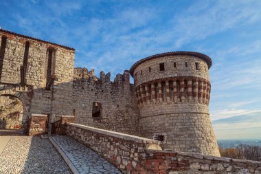 Castle inner entrance in Brescia, Italy clipart