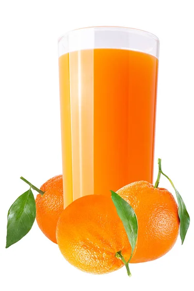 화이트에 신선한 오렌지 주스 — 스톡 사진