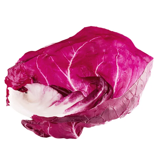 Trevisane Salatblatt isoliert auf weißem Hintergrund — Stockfoto