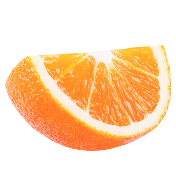 Fatia isolada de laranja no fundo branco — Fotografia de Stock