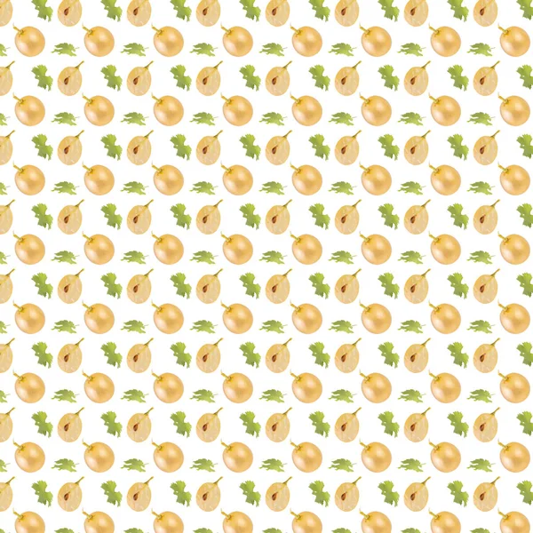 Seamless Pattern Grains White Grapes Leaves Juicy Ripe Berry Collage — 스톡 사진