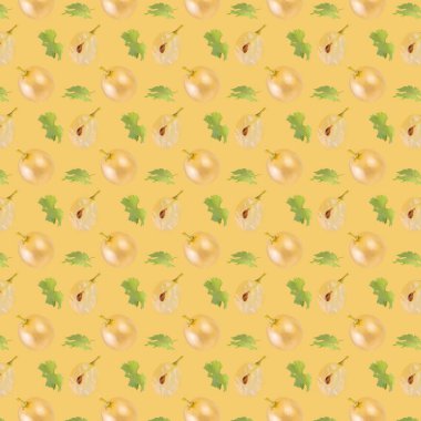 Roussanne is a white wine grape isolated on yellow background