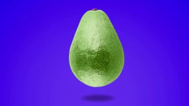 Neon renkli arkaplanda Avokado meyve animasyonu