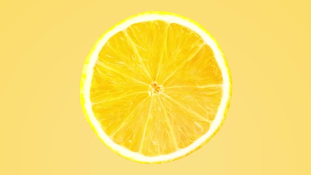 Lemon fruit animation on a neon colourful background — Stock Video