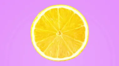 Neon renkli arkaplanda limon meyvesi animasyonu