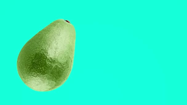 Avocado fruit animation on a neon colourful background — Stock Video