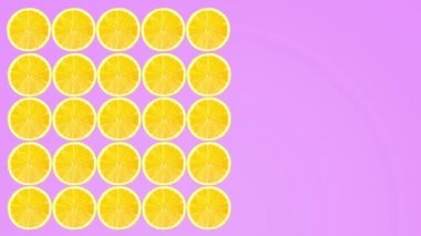 Neon renkli arkaplanda limon meyvesi animasyonu