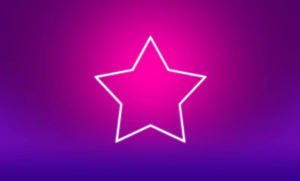 Glowing star shape outline symbol