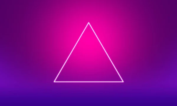 White triangle outline on pink and purple