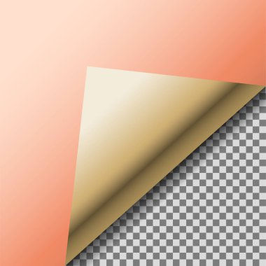 Bakır folyo boş vektör not kağıdı katlanmış.