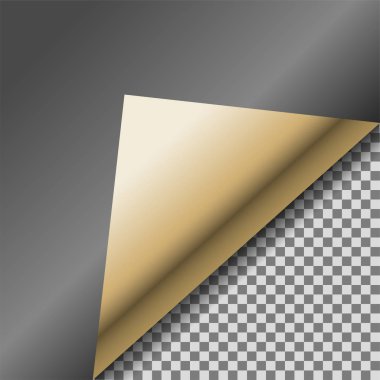 Siyah folyo boş vektör not kağıdı katlanmış.