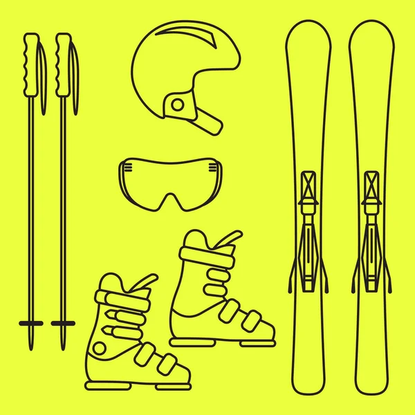 Kayak dişli vektör hat Icon set.