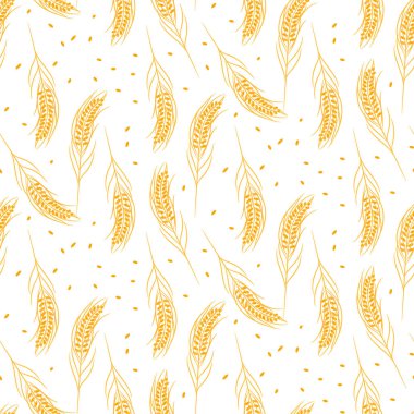 Buğday Başak sorunsuz vektör desen.