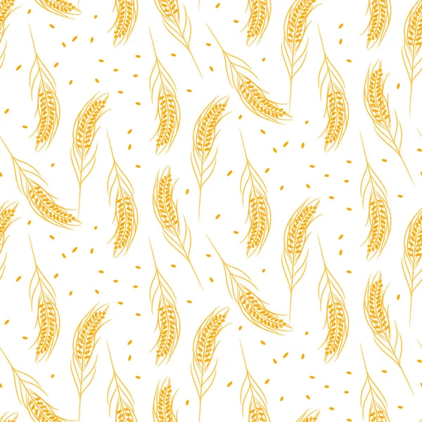 Buğday Başak sorunsuz vektör desen.