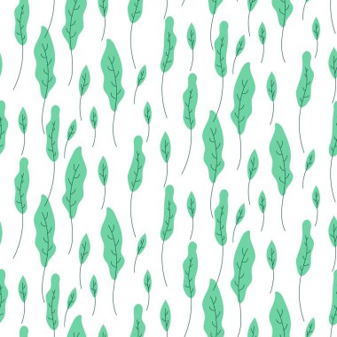 Yapraklar yeşil bitki sorunsuz vektör desen.