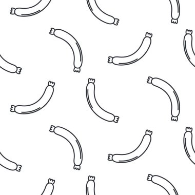 Sosis çizgi simge sorunsuz vektör deseni.