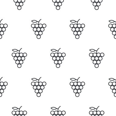 Üzüm çizgi simge sorunsuz vektör deseni.