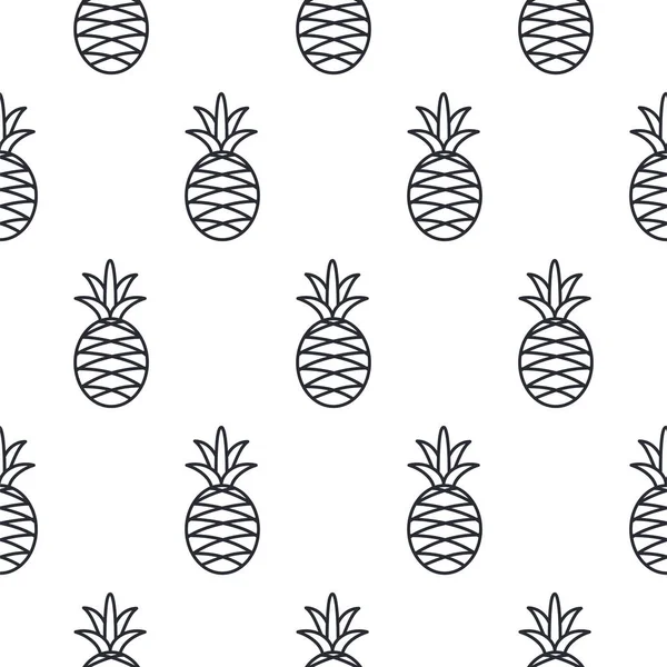 Icono de línea de piña patrón de vector sin costura . — Vector de stock