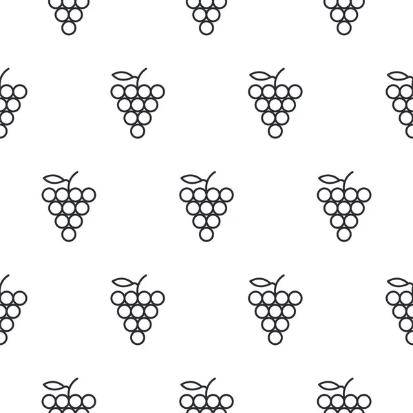 Icono de línea de uvas patrón de vector sin costura . — Vector de stock