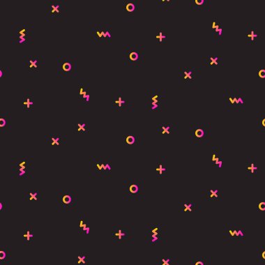 Degrade geometrik şekiller karanlık sorunsuz vektör desen.