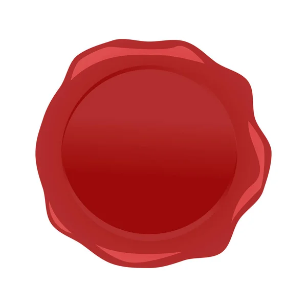 Wax seal. Rubber certificate stamp, realistic red candle wax seal