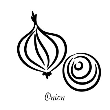 Soğan el çizilmiş doodle vektör simgesi.