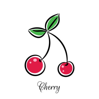 Kiraz satırı doodle vektör simgesi.