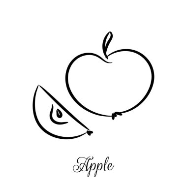 Apple satır doodle vektör simgesi.