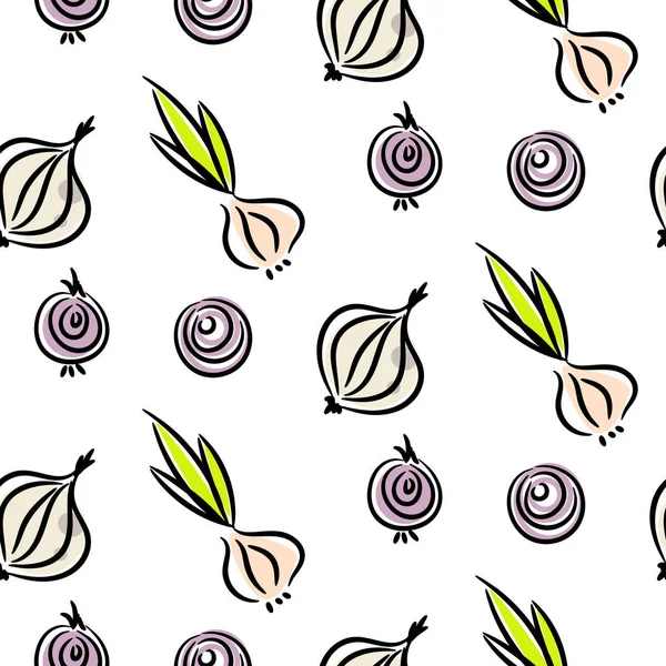 Soğan doodle farklı vektör seamless modeli türleri.