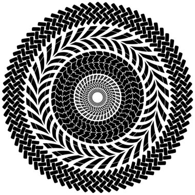 Lastik parça fırça sorunsuz sınır daire vektör.