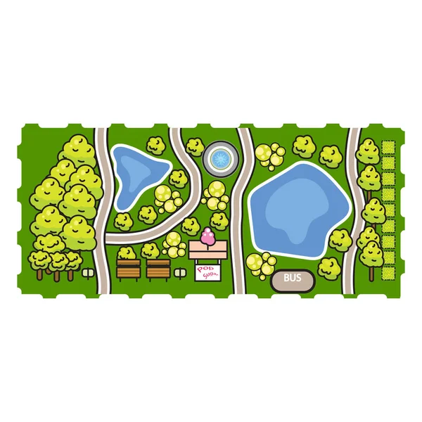 Park top view vector illustration. — Stock Vector