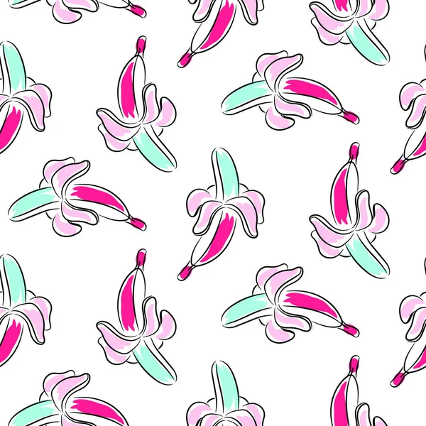 Abstrato banana rosa pop arte vetor sem costura padrão . —  Vetores de Stock
