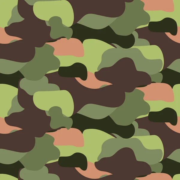 Camouflage pattern seamless vector illustration. Khaki colors texture. — Stock Vector